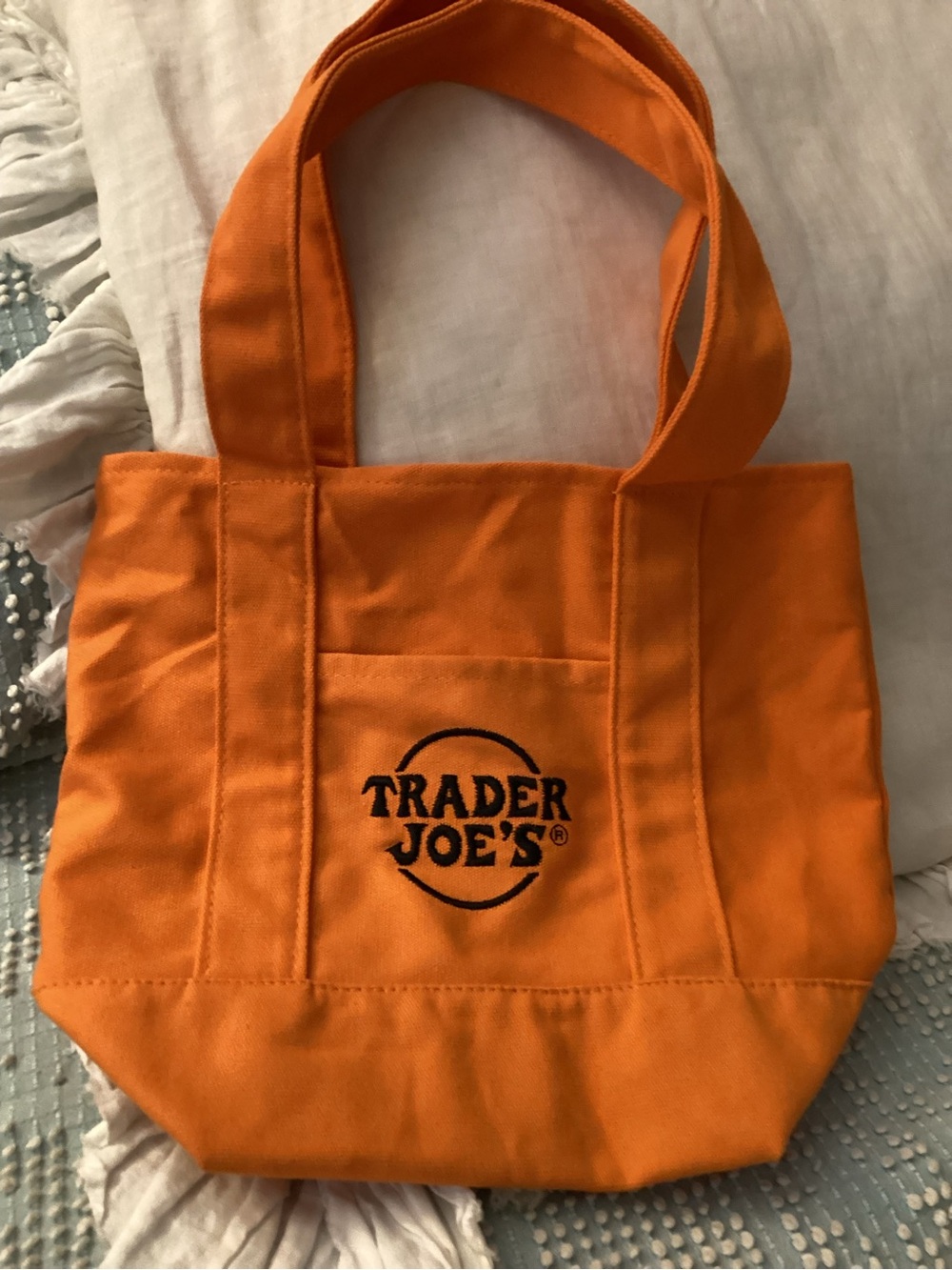 Trader Joe's Orange Canvas Tote — Compact Everyday Shopper